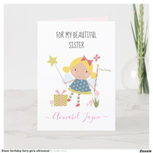 SIster birthday fairy girls whimsical Card