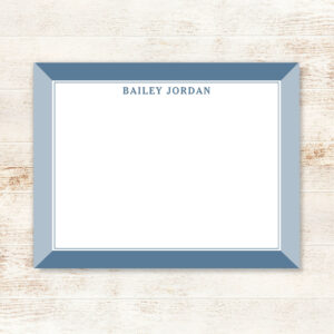 Slate Blue Men's 2-Tone Professional Stationery Note Card