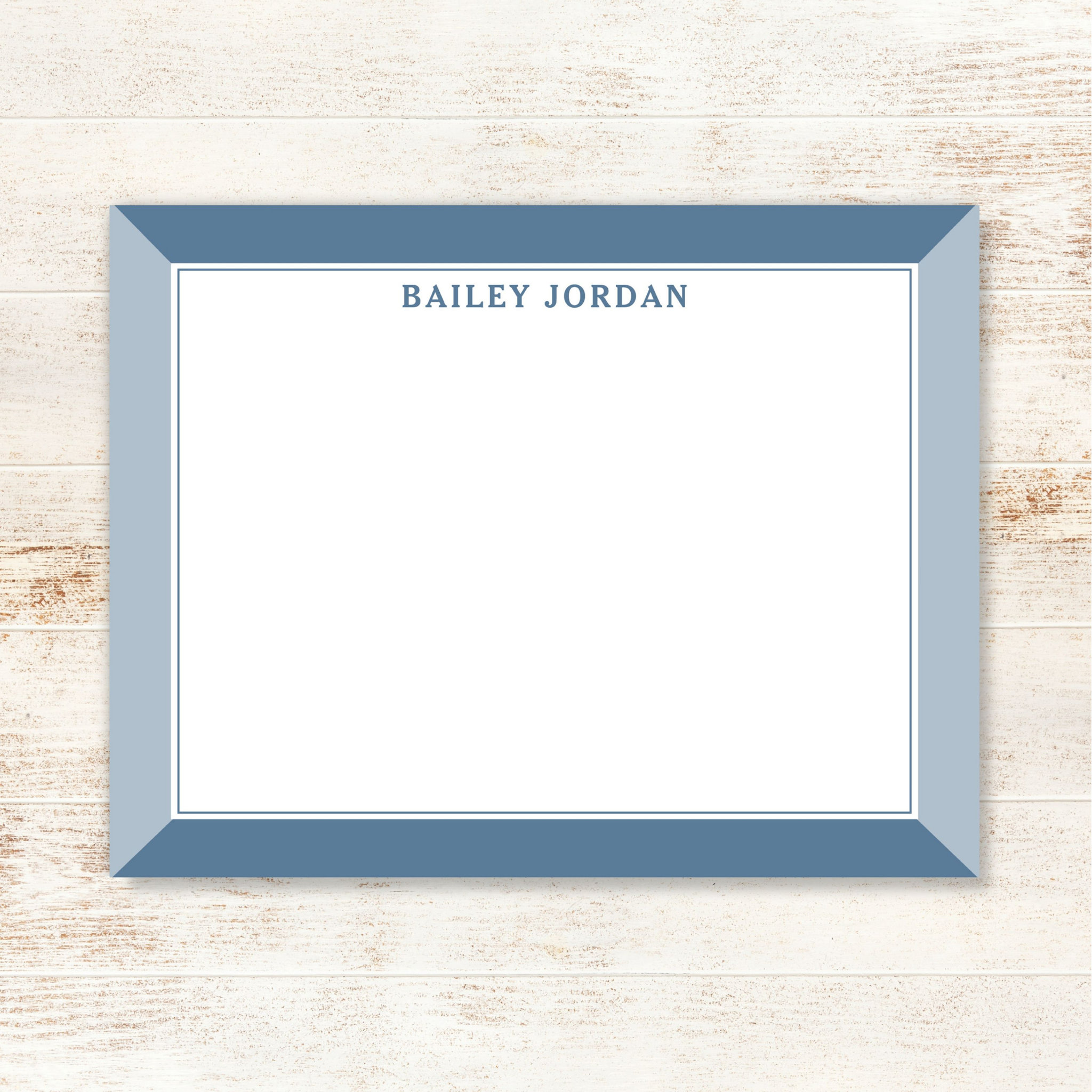 Slate Blue Men's 2-Tone Professional Stationery Note Card