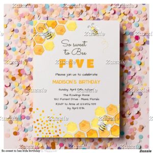 So sweet to bee kids birthday invitation