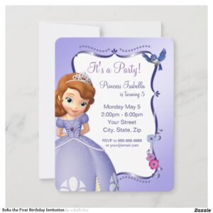 Sofia the First Birthday Invitation