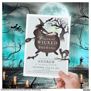 Something Wicked Brewing Halloween Bl Birthday Invitation