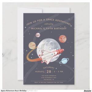 Space Adventure Boy's Birthday Invitation
