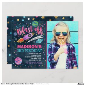 Space Birthday Invitation Outer Space Party