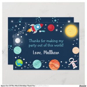Space Out Of This World Birthday Thank You