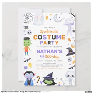 Spooktacular Costume Party Halloween Birthday Invitation