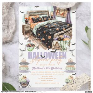 Spooky Halloween Sleepover Birthday Bash Invitation