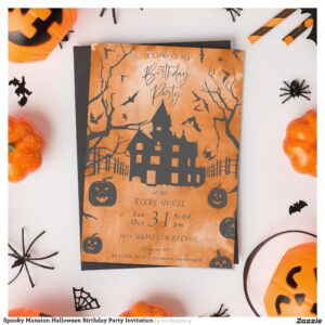 Spooky Mansion Halloween Birthday Party Invitation