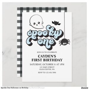 Spooky One Halloween 1st Birthday Invitation