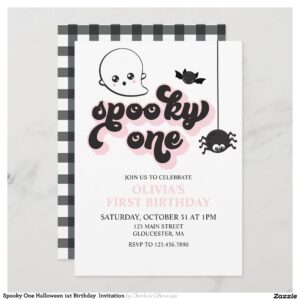 Spooky One Halloween 1st Birthday Invitation