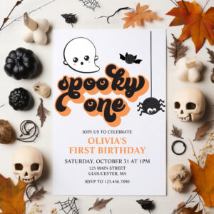 Spooky One Halloween 1st Birthday Invitation