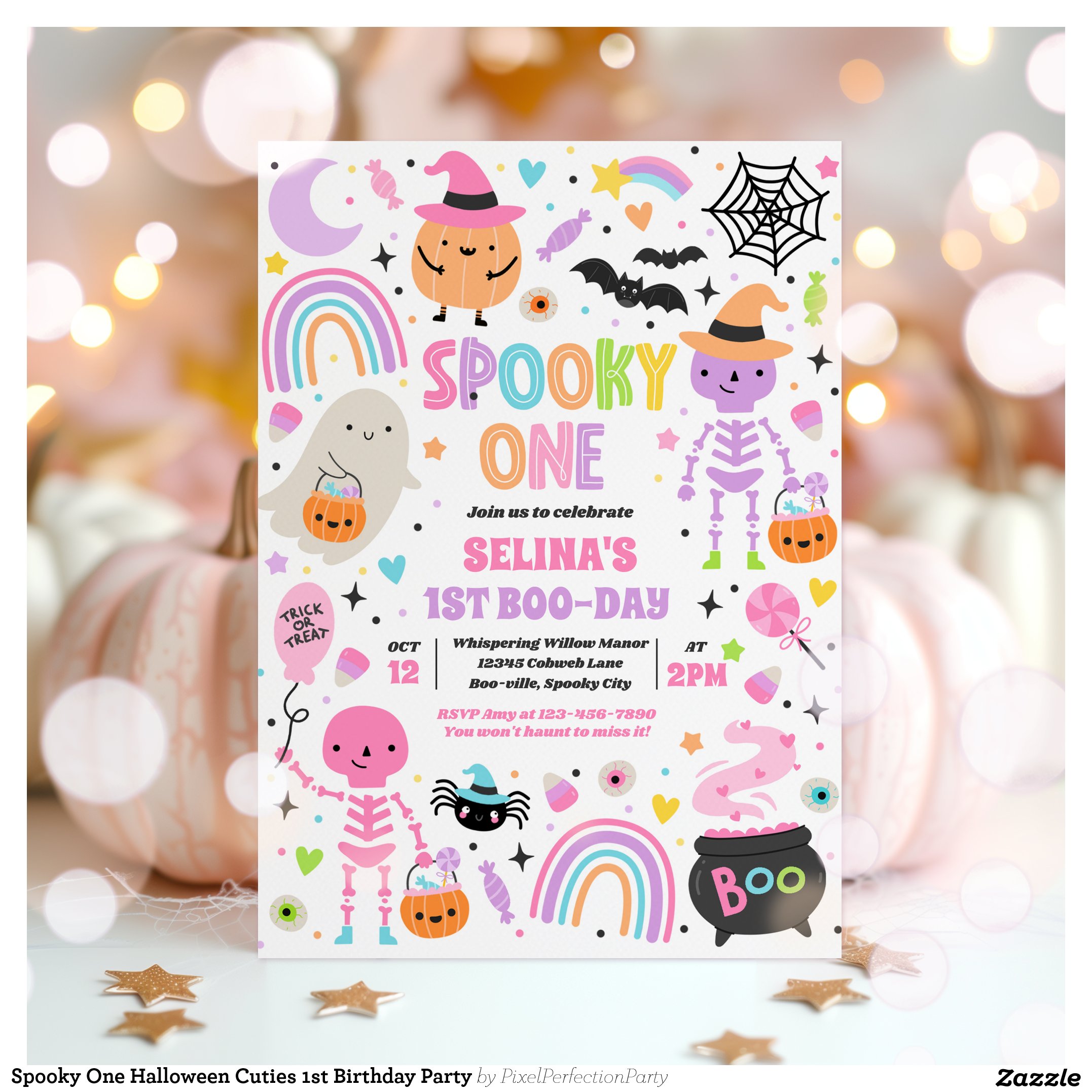 Spooky One Halloween Cuties 1st Birthday Party Invitation