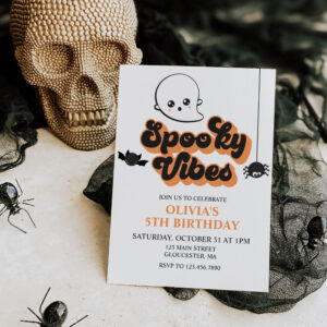 Spooky Vibes Halloween Birthday Invitation