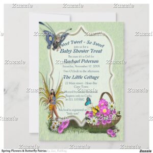 Spring Flowers & Butterfly Fairies Invitation