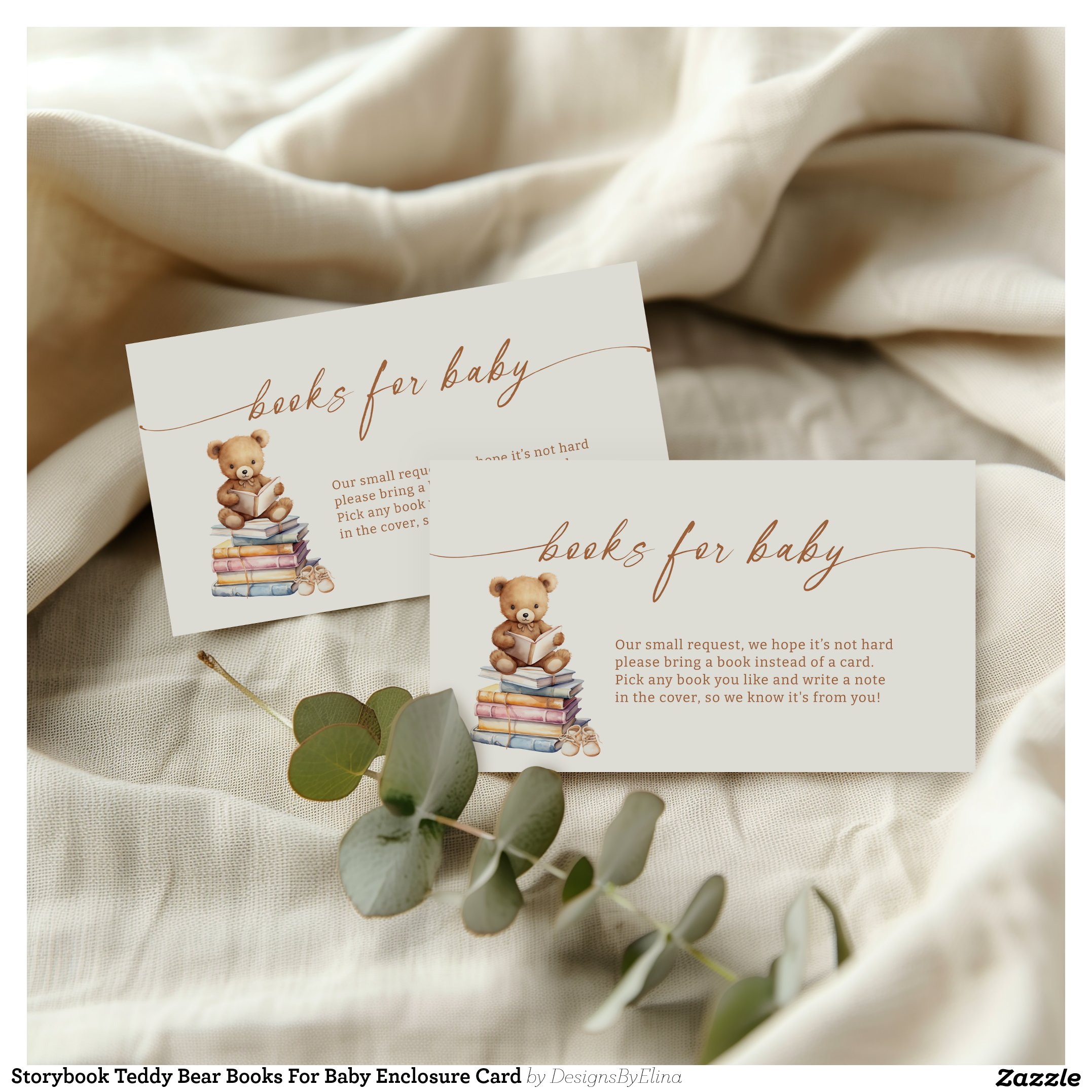 Storybook Teddy Bear Books For Baby Enclosure Card