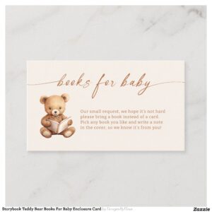 Storybook Teddy Bear Books For Baby Enclosure Card