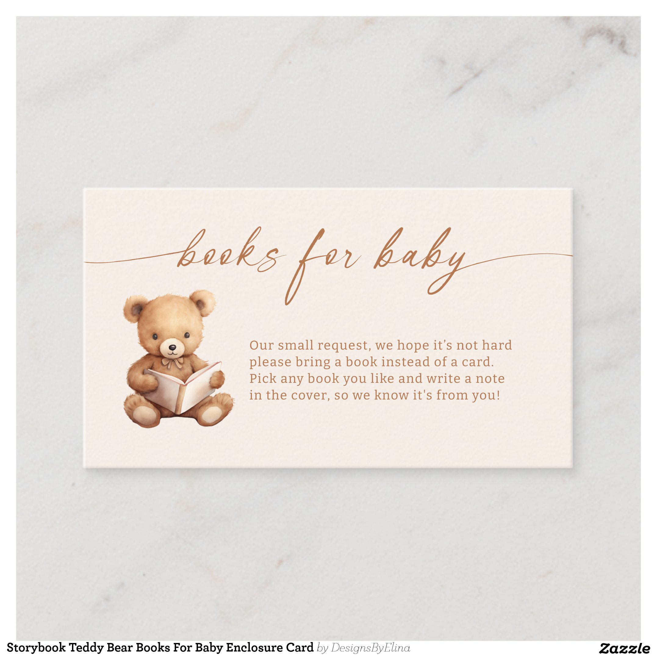 Storybook Teddy Bear Books For Baby Enclosure Card