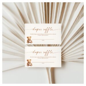 Storybook Teddy Bear Diaper Raffle Card