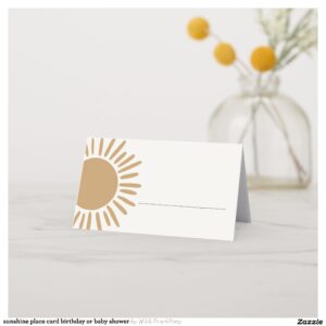 sunshine place card birthday or baby shower