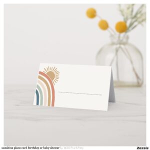 sunshine place card birthday or baby shower