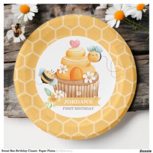 Sweet Bee Birthday Classic Paper Plates