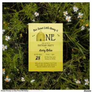 Sweet Honey is One First Birthday Invitation