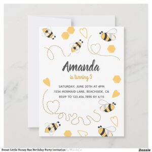Sweet Little Honey Bee Birthday Party invitation