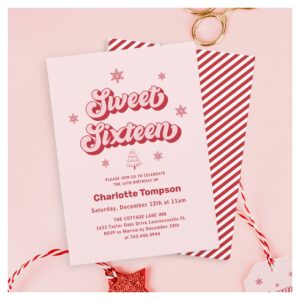 Sweet Sixteen Christmas Birthday Invitation