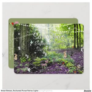 Sweet Sixteen, Enchanted Forest Fairies Lights Invitation