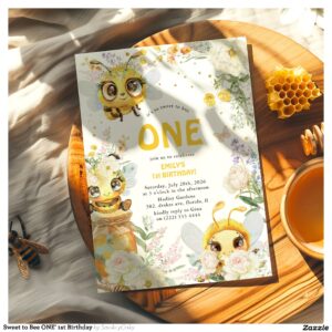 Sweet to Bee ONE' 1st Birthday Invitation