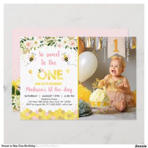 Sweet to Bee One Birthday Invitation