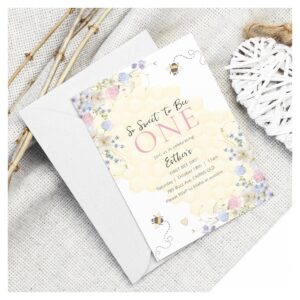 Sweet To Bee One Honey Girls First Birthday Invitation