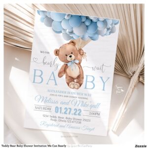 Teddy Bear Baby Shower Invitation We Can Bearly