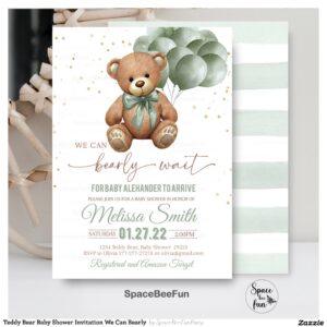 Teddy Bear Baby Shower Invitation We Can Bearly