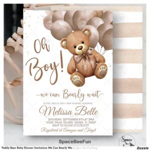 Teddy Bear Baby Shower Invitation We Can Bearly Wa