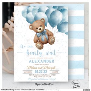 Teddy Bear Baby Shower Invitation We Can Bearly Wa