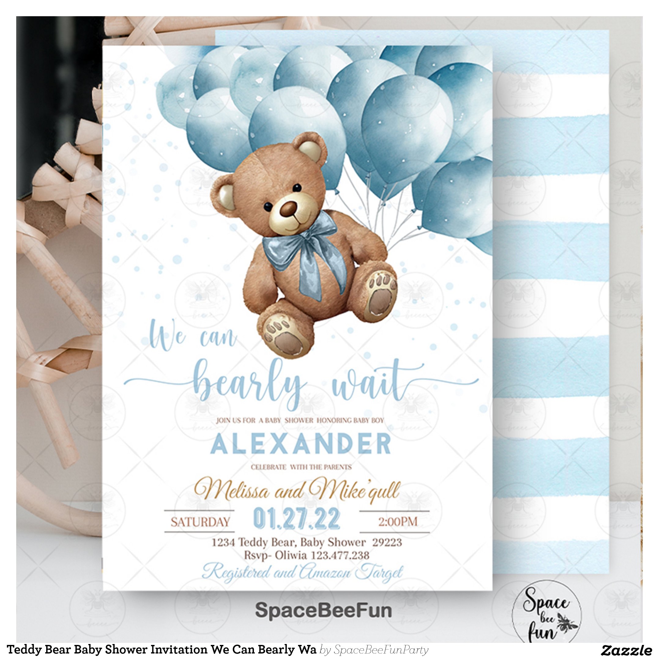 Teddy Bear Baby Shower Invitation We Can Bearly Wa