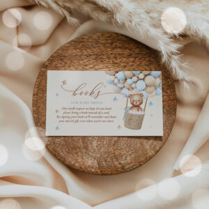 Teddy Bear Balloon Baby Shower Book Request Enclosure Card