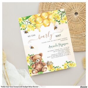 Teddy bear bees honeycomb budget Baby Shower