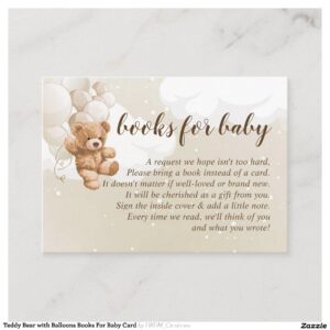 Teddy Bear with Balloons Books For Baby Card