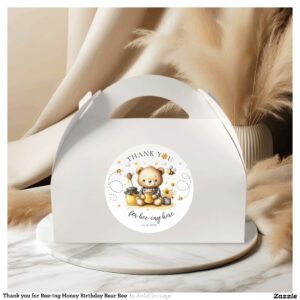 Thank you for Bee-ing Honey Birthday Bear Bee Classic Round Sticker