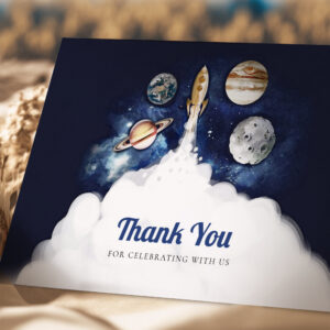 Thank You Outer Space Rocket Planets Galaxy