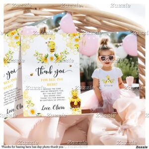 Thanks for beeing here bee day photo thank you invitation