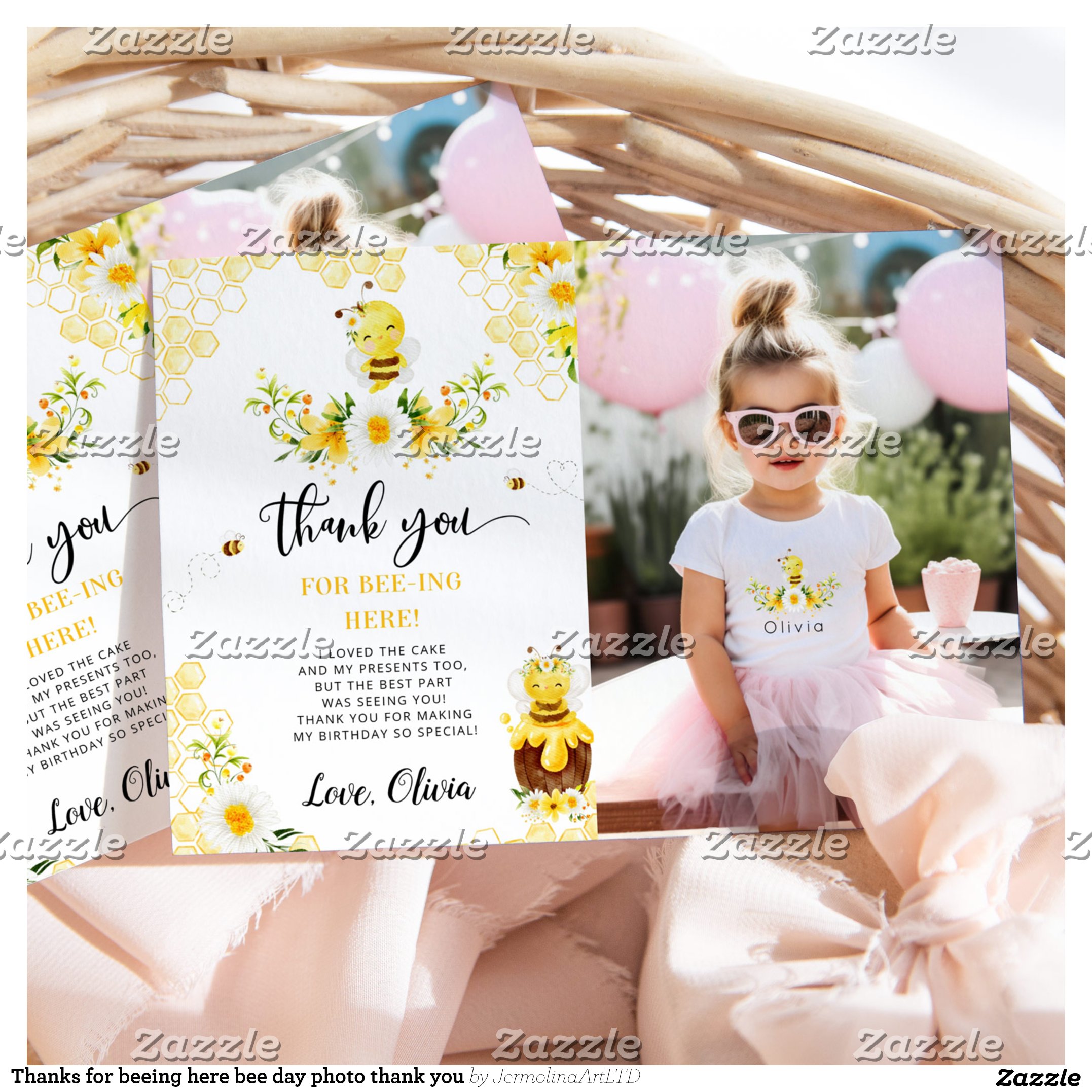 Thanks for beeing here bee day photo thank you invitation