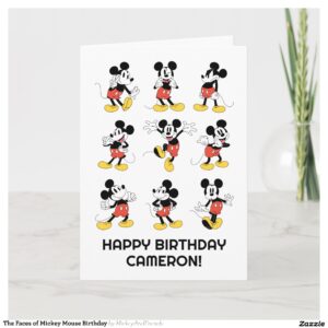 The Faces of Mickey Mouse Birthday Card