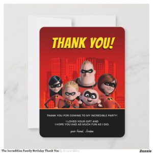 The Incredibles Family Birthday Thank You