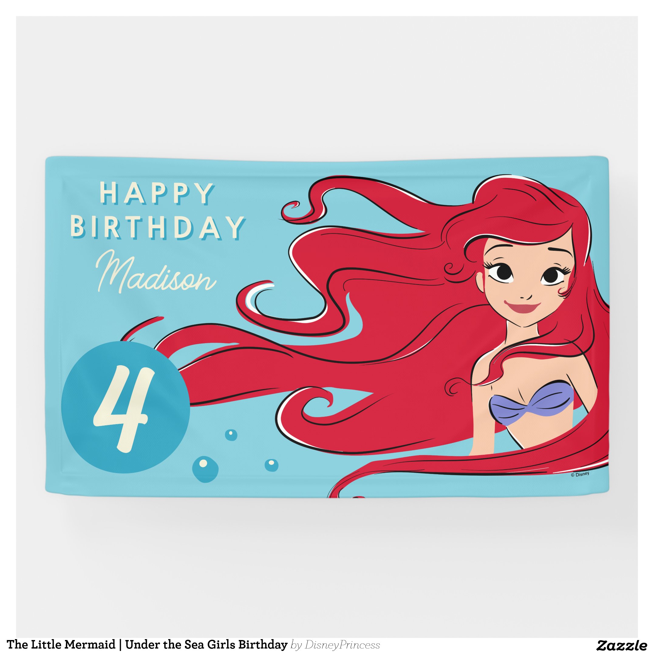 The Little Mermaid Under the Sea Girls Birthday Banner