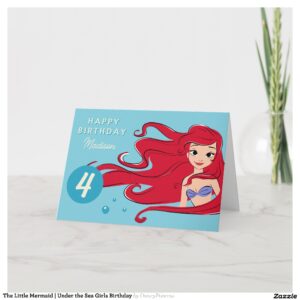 The Little Mermaid Under the Sea Girls Birthday Card