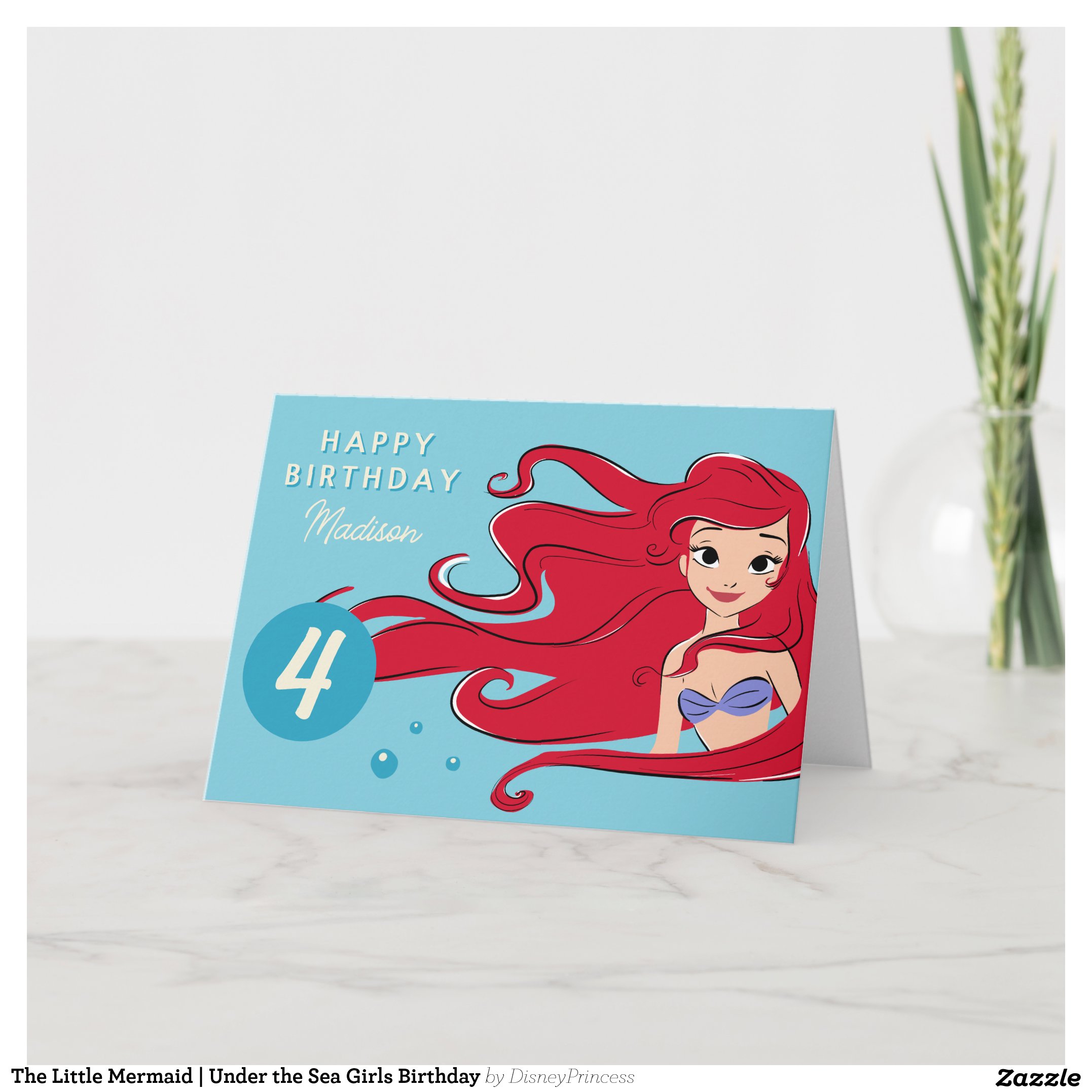 The Little Mermaid Under the Sea Girls Birthday Card