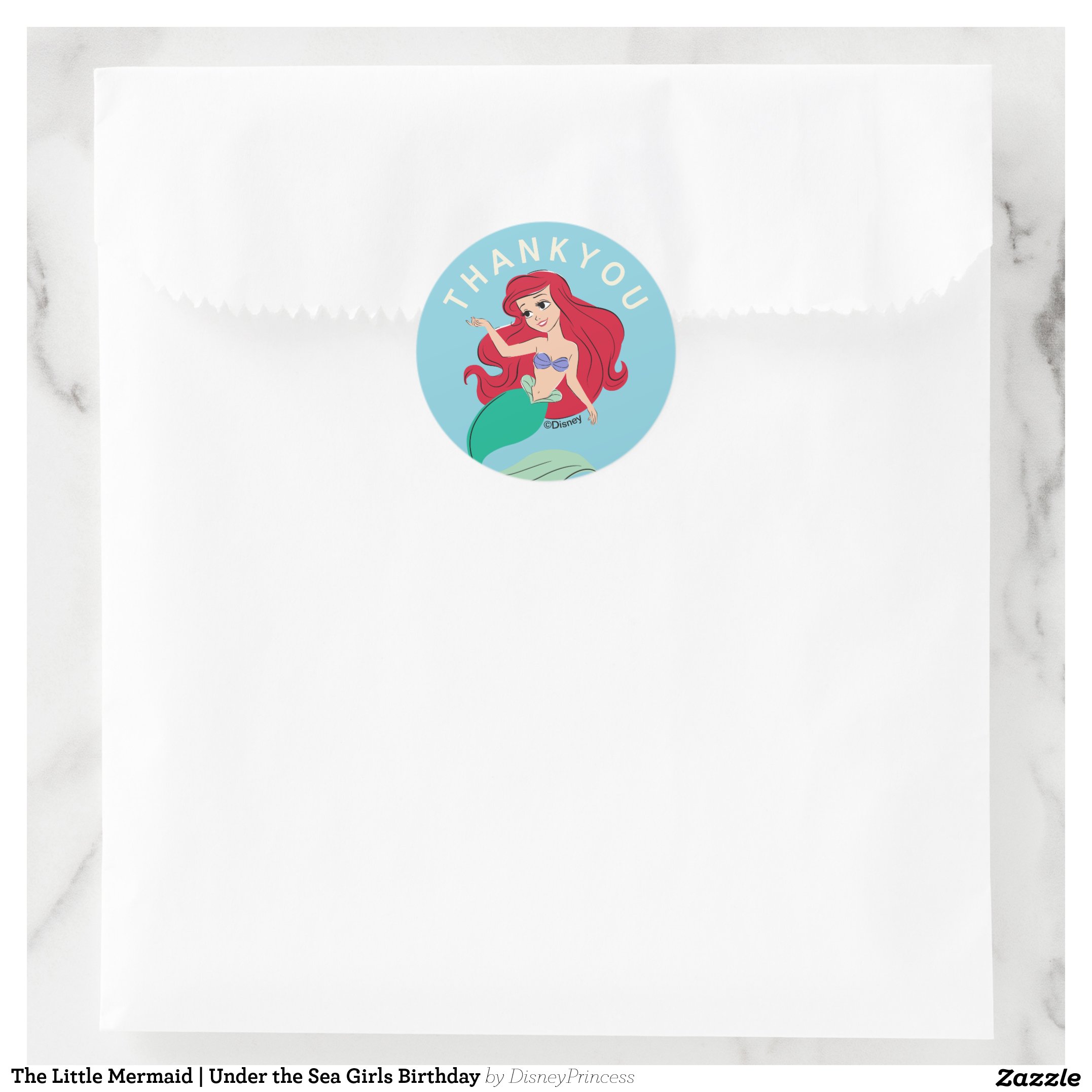 The Little Mermaid Under the Sea Girls Birthday Classic Round Sticker